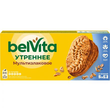 Печенье BelVita Утреннее со злаковыми хлопьями, 225г
