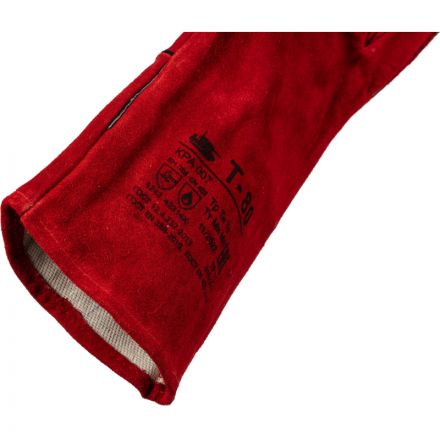 Краги Т-80 спилковые красные тип ТРЕК (флисовая подкладка) (Размер 10,5) Краги Т-80 спилковые красные тип ТРЕК (флисовая подкладка) (Размер 10,5)