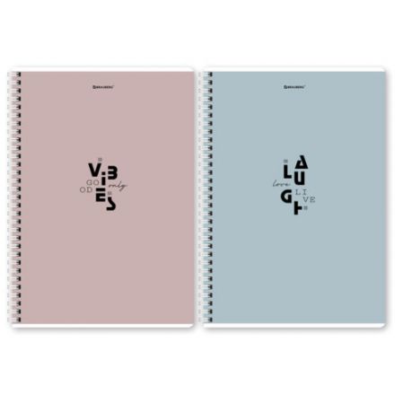 Тетрадь А4, 96 л., BRAUBERG, гребень, клетка, матовая ламинация, "Пастель_3" (микс в спайке), 405320