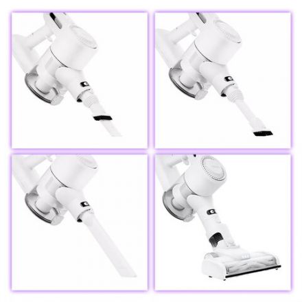 Пылесос вертикальный беспроводной KITFORT КТ-5117, потребляемая мощность 150 Вт, контейнер 0,5 л, белый