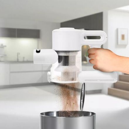 Пылесос вертикальный беспроводной KITFORT КТ-5117, потребляемая мощность 150 Вт, контейнер 0,5 л, белый