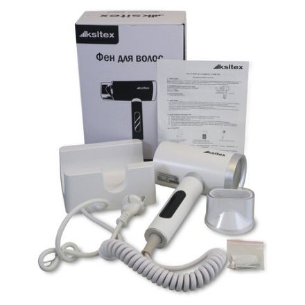 Фен для волос настенный KSITEX F-2000W JET, 2000 Вт, пластик 2 скорости, 2 температурных режима, белый