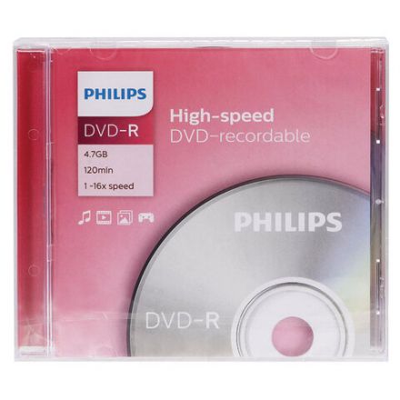 Диск DVD-R PHILIPS, 4,7 Гб, 16x, Slim Case (1 штука), DM4S6S01F/97 Диск DVD-R PHILIPS, 4,7 Гб, 16x, Slim Case (1 штука), DM4S6S01F/97