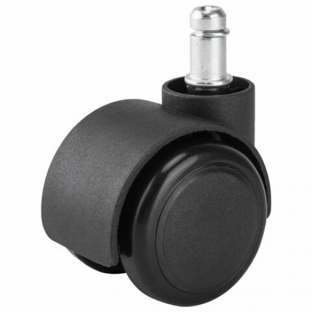 Колеса (ролики) BRABIX для кресла, прорезиненные, SLIM, КОМПЛЕКТ 5 шт., шток d 11 мм, черные, 533084