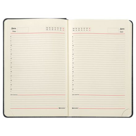 Ежедневник недатированный А5 138х213 мм BRAUBERG "Status" под кожу, 160 л., черный, 113361