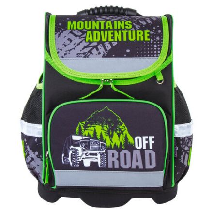 Ранец ЮНЛАНДИЯ WISE, 1 отделение, 3 кармана, устойчивое дно, "Offroad", 37х29х15 см, 228814