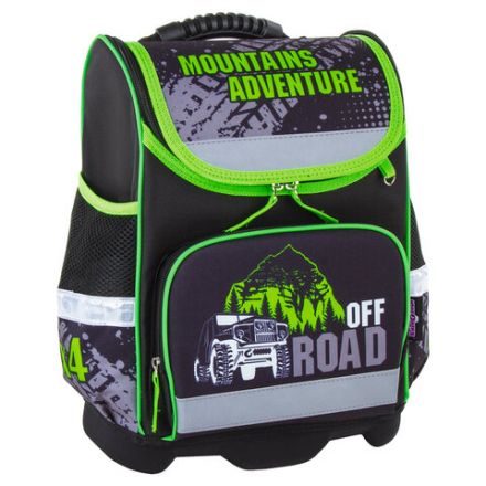 Ранец ЮНЛАНДИЯ WISE, 1 отделение, 3 кармана, устойчивое дно, "Offroad", 37х29х15 см, 228814