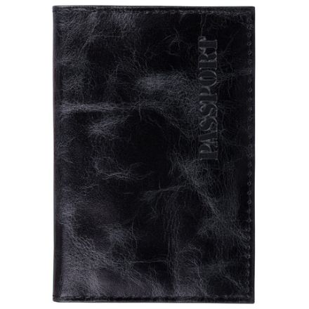 Обложка для паспорта натуральная кожа пулап, "Passport", кожаные карманы, черная, BRAUBERG, 238198