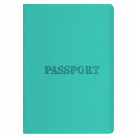Обложка для паспорта, мягкий полиуретан, "PASSPORT", цвет "тиффани", STAFF, 238404 Обложка для паспорта, мягкий полиуретан, "PASSPORT", цвет "тиффани", STAFF, 238404