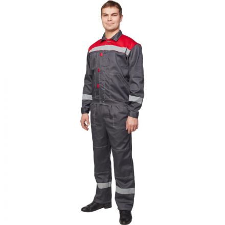 Костюм рабочий летний муж. Л20-КПК сер/красн (р.68-70) 182-188 (Арсенал-СП)