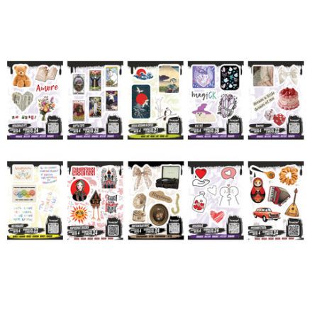 Наклейки виниловые, 21-33 шт., 4 листа, А6, "ЭСТЕТИКА", АССОРТИ, NALEPKING