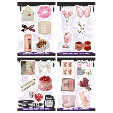 Наклейки виниловые, 21-33 шт., 4 листа, А6, "ЭСТЕТИКА", АССОРТИ, NALEPKING