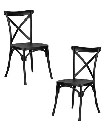 Набор 2 шт Стул обеденный DOBRIN ZILAN, цвет чёрный (B-03)