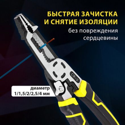 Плоскогубцы многофункциональные 15 в 1, 225 мм, CR-V – хромванадиевая сталь, ГРАНДМАСТЕР, PL-225, 671258 Плоскогубцы многофункциональные 15 в 1, 225 мм, CR-V – хромванадиевая сталь, ГРАНДМАСТЕР, PL-225, 671258