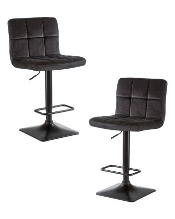 Набор 2 шт Стул барный DOBRIN DOMINIC, черный велюр (MJ9-101)