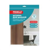 Шторка для ванной ПОЛИЭСТЕР, 180х180 см, кольца в комплекте, КОРИЧНЕВЫЙ БРИЛЛИАНТ, PRIMILA (ПРИМИЛА), 700091