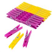 Прищепки бельевые 7 см, КОМПЛЕКТ 20 штук, пластик, ассорти, PRIMILA (ПРИМИЛА) BASIC, 700514