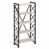 Loft Стеллаж на колесных опорах-5 полок VR.L-MST.K-5.8 Денвер светлый/Чёрный металл 800*400*1704