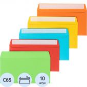 Конверт 5 цветов C65 стрип 114х229 120г КОМУС 10шт/уп