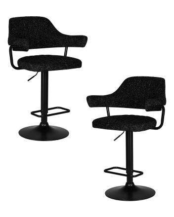 Набор 2 шт Стул барный DOBRIN CHARLY BLACK, черный твид (LEO18) Набор 2 шт Стул барный DOBRIN CHARLY BLACK, черный твид (LEO18)
