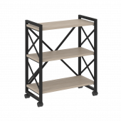Loft Стеллаж на колесных опорах-3 полки VR.L-MST.K-3.8 Дуб аттик/Чёрный металл 800*400*968