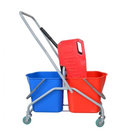 Тележка уборочная с отжимом мет.каркас без лотка 2x25л 22EF/2