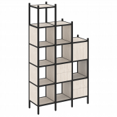 Loft Прямой стеллаж наборный VR.L-21 Денвер светлый/Чёрный металл 1278*446*2280