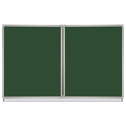 Доска для мела магнитная 3-х элементная 100х150/300 см, 5 рабочих поверхностей, зеленая, STAFF, 238009