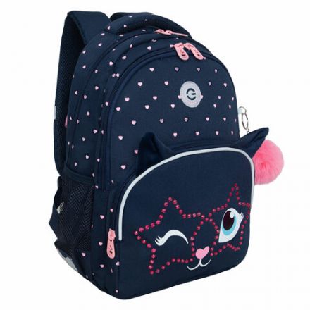 Рюкзак GRIZZLY школьный, анатомическая спинка, 2 отделения, для девочек, "WINK", 40х27х20 см, RG-460-6/4