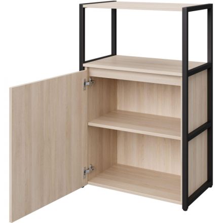 Стеллаж для документов K-Loft  241H022 670х400х1068 дуб сканд/черный