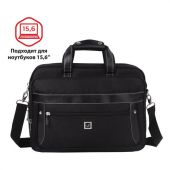 Сумка портфель BRAUBERG CARBON с отделением для ноутбука 15-16", 2 отделения, черная, 31х41х13 см, 240509