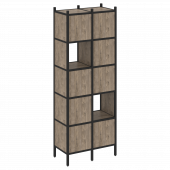 Loft Прямой стеллаж наборный VR.L-05 Тиквуд тёмный/Чёрный металл 862*446*1869 Loft Прямой стеллаж наборный VR.L-05 Тиквуд тёмный/Чёрный металл 862*446*1869