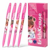 Ручка стираемая гелевая ERICH KRAUSE "R-301" CapyBarbara, СИНЯЯ, линия 0,5 мм, 63141