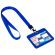Бейдж горизонтальный (54х85 мм), лента 45 см с карабином, СЛАЙДЕР, синий, BRAUBERG EXTRA, 238833