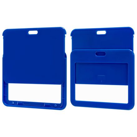 Бейдж горизонтальный (54х85 мм), лента 45 см с карабином, СЛАЙДЕР, синий, BRAUBERG EXTRA, 238833