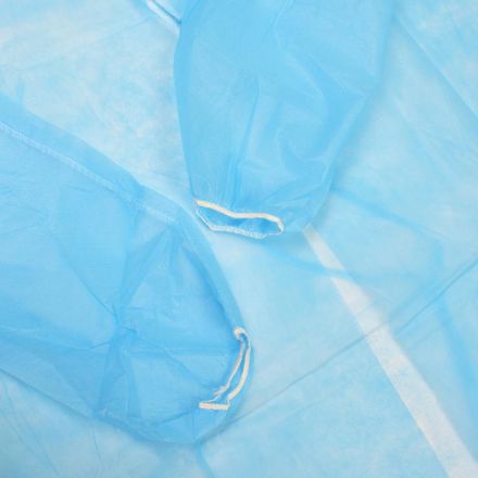 Халат н/с , на завязк, рук.рез, дл.110см, XXL, пл 20, голуб, 10 шт/уп