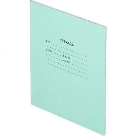 Тетрадь в зеленом офсете 24л., линия, штука, внутр.блок 100% белизна