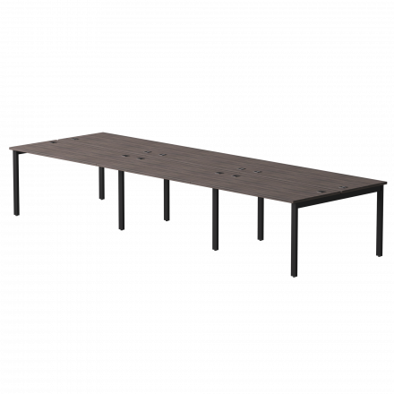 Бенч-система на 6 мест Everprof EVO на металлокаркасе 3540х670(1370)x755 Дуб Пасадена/Черный