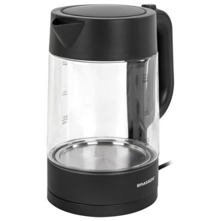 Чайник BRASSON (БРАССОН) KT-727, 1,7 л, 2200 Вт, стекло, графит, подсветка, 455190