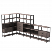 Набор стеллажных систем №18 Everprof EVO 1635x3630x1840 Дуб Пасадена/Черный