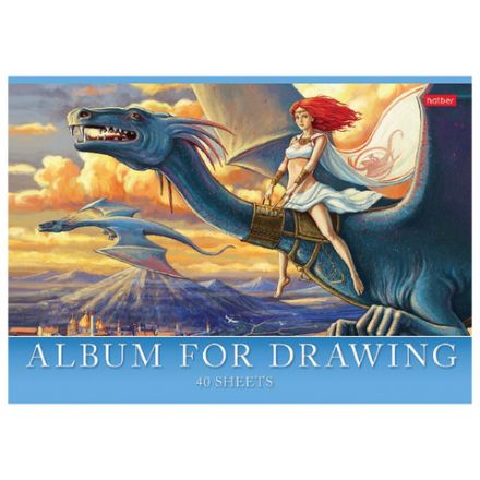 Альбом для рисования, А4, 40 л., скоба, обложка картон, HATBER, 205х290 мм, "Ассорти_Выпуск №2", 074748, 40А4В