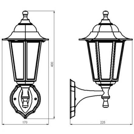 Светильник уличный НБУ 06-60-001 У1 Леда 1, бронза/стекло, 60Вт, IP44