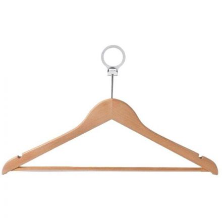 Вешалка Jas Плечики Attache CU3014 плоск. перек, бамбук/кр. хром антиванд.