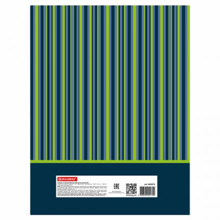 Тетрадь на кольцах БОЛЬШАЯ А4 (225х300 мм), 100 листов, твердый картон, клетка, BRAUBERG, Полосы, 403273