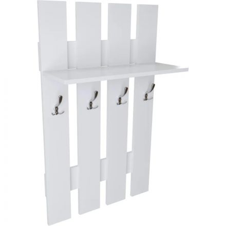 Вешалка SV_настенная на 4 крючка (600х270х1000) ЛДСП 16мм Белый шагрень