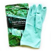 Перчатки МНОГОРАЗОВЫЕ латексные с ароматом АЛОЭ зеленые, хлопчатобумажное напыление, размер 7-8, M (средний), вес 58 г, КП, 139597 Перчатки МНОГОРАЗОВЫЕ латексные с ароматом АЛОЭ зеленые, хлопчатобумажное напыление, размер 7-8, M (средний), вес 58 г, КП, 139597
