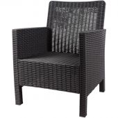 Кресло TDT_садовое темно-серое под ротанг