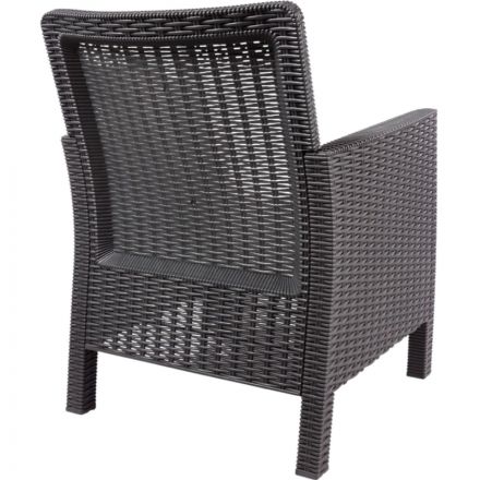 Кресло TDT_садовое темно-серое под ротанг