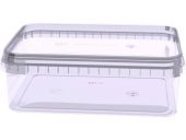 Контейнер 0,28л. прямоугольный, с бесцветной крышкой, без ручки  бесцветный