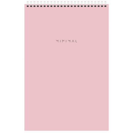 Блокнот БОЛЬШОЙ ФОРМАТ А4 198х297 мм, 80 л., гребень, подложка, клетка, BRAUBERG "Minimal Pastel", 116425